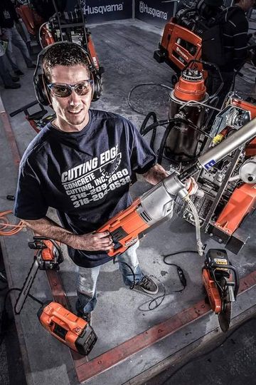 Allen with His Concrete Sawing Tools — Haysville, KS — Cutting Edge Concrete Cutting Inc
