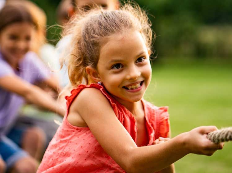Kids playing tug of war
