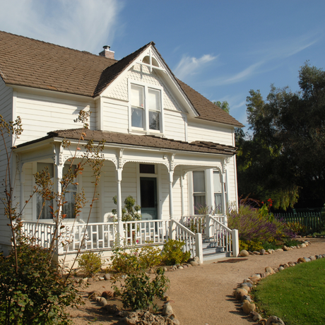 white home on property