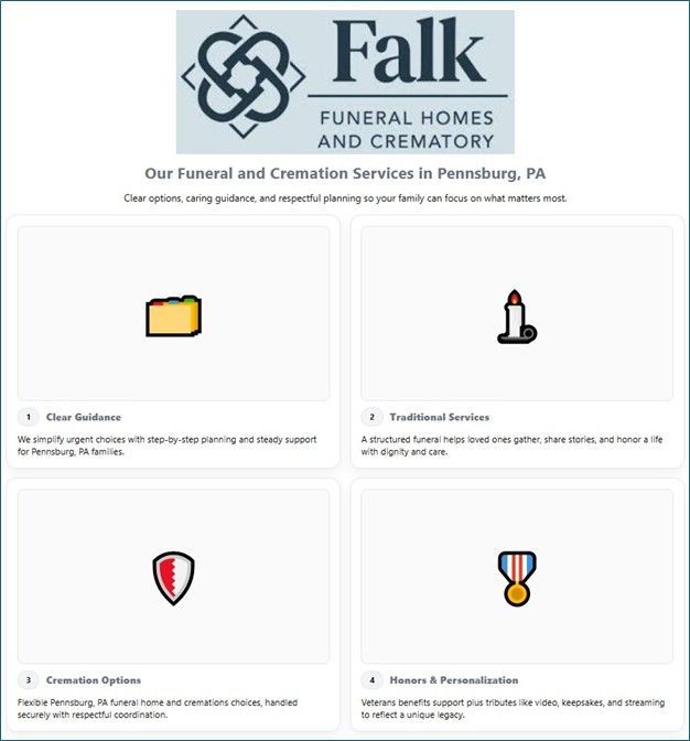Falk Funeral Homes and Crematory Pennsburg PA Infographic