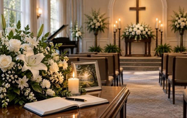 Traditional funeral service setting at funeral homes Allentown, PA