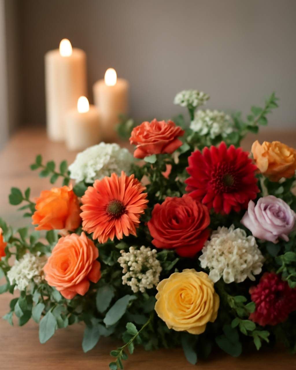 Funeral director sitting with a family at a planning table with service folders open