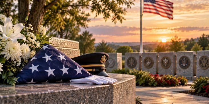 Veterans memorial setting honoring service and sacrifice, representing funeral homes Hellertown, PA