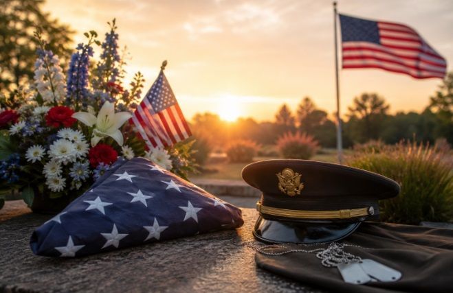 Veterans tribute representing a life of service at funeral homes Pennsburg, PA.