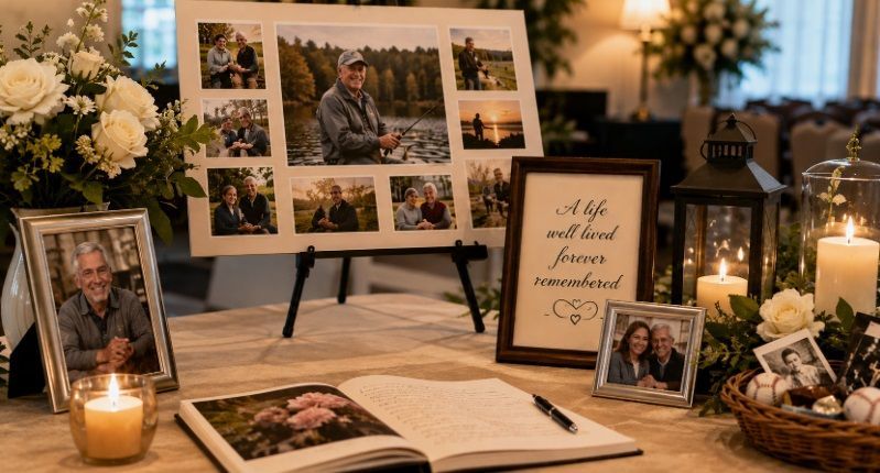 Warm personalized memorial display for cremation services Allentown, PA