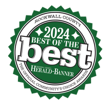 2024 Rockwall County Best of the Best Herald-Banner award seal in green and white