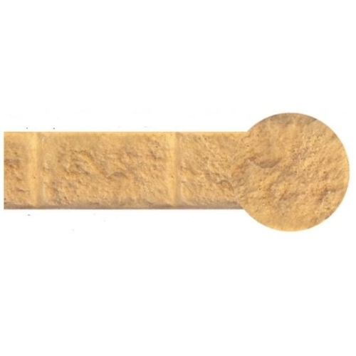 Tan stone decorative border with rectangular and circular shapes.
