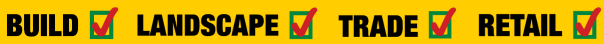 Buttons for Build, Landscape, Trade, and Retail, each with a check mark.