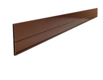 Brown metal edging strip, angled view.