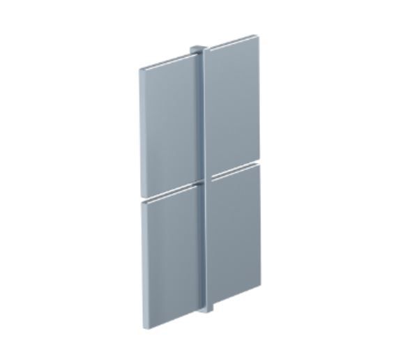 Four gray rectangular panels connected in a cross shape.