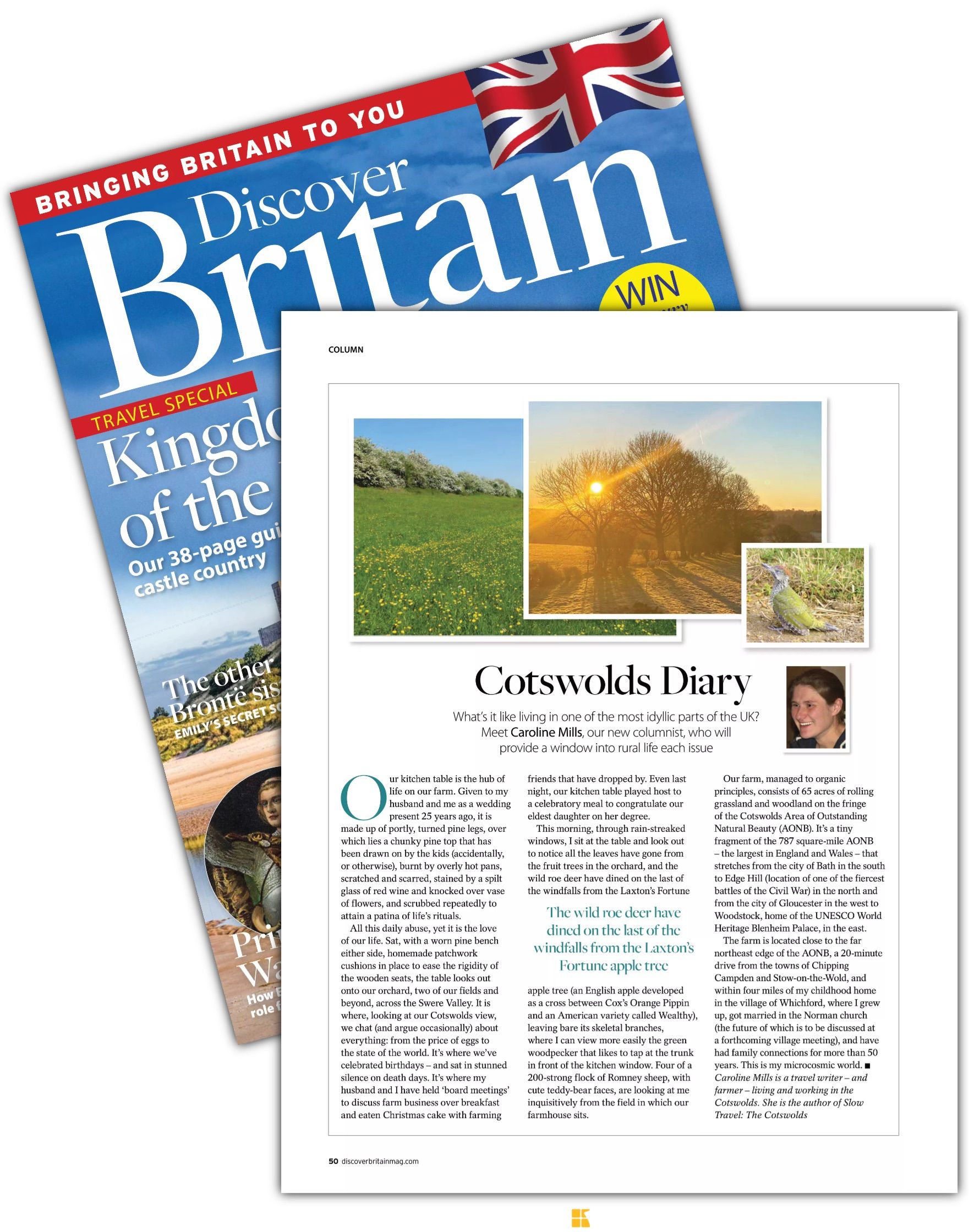 A magazine that says discover britain on it