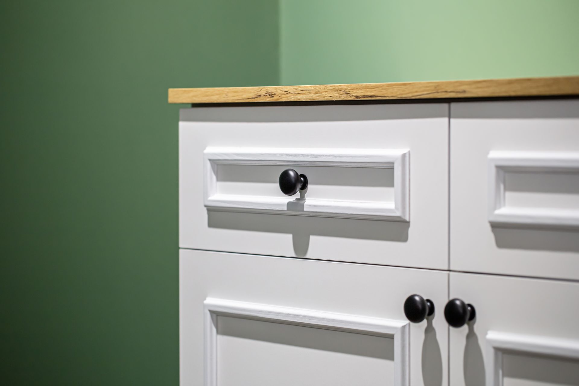 Photo of a refinished cabinet.