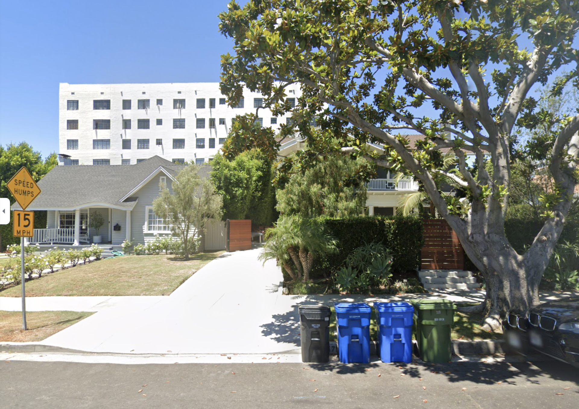 Current day street view of the house in the video.