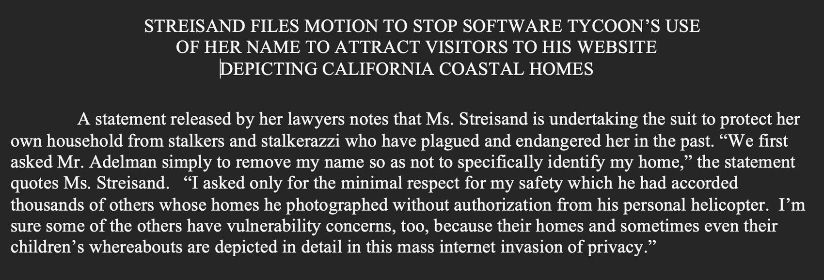 Screen grab of June 2003 press release