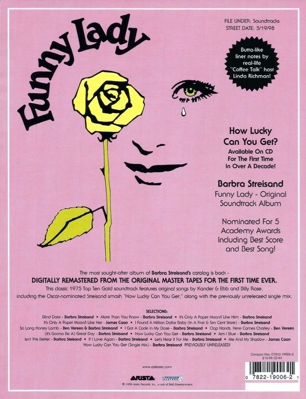Funny Lady CD sales sheet Funny Lady CD sales sheet