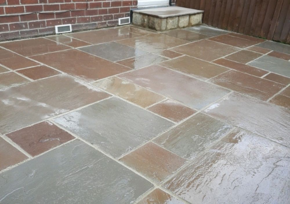 Natural stone patio in Kirkstall, Leeds