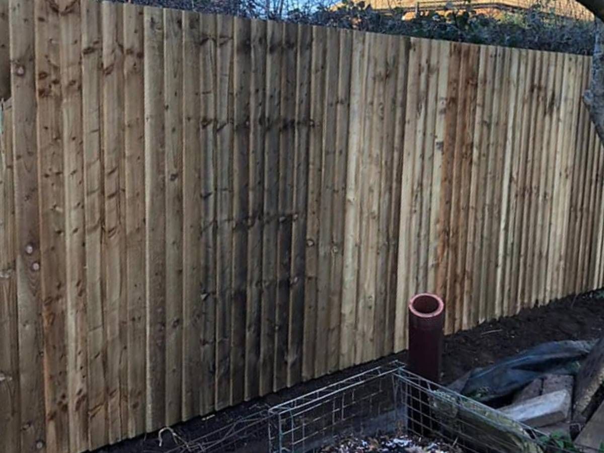 Closeboard timber garden fence installed in Leeds