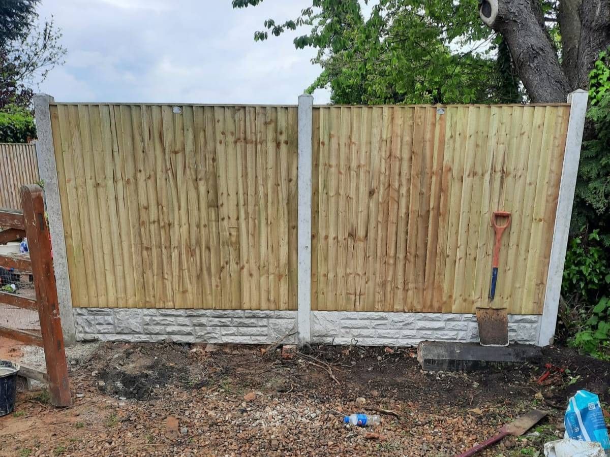 Timber garden fencing with concrete posts and gravel boards in Leeds