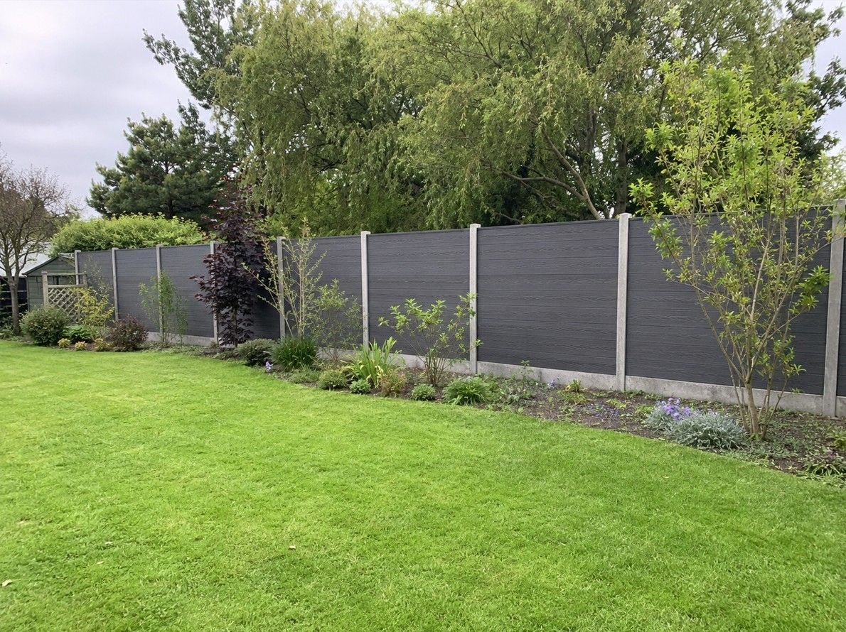 Composite fencing installed along a garden boundary in Alwoodley