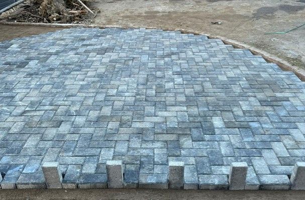 Block paving driveway being laid in Leeds