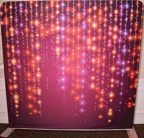 photo booth rental Massachusetts dangling lights backdrop