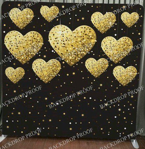 photo booth rental Massachusetts gold hearts backdrop