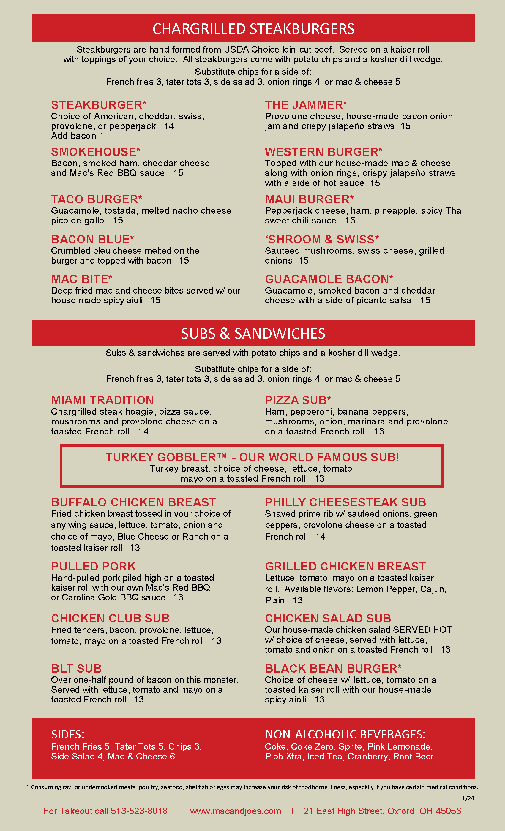 Menu page 1