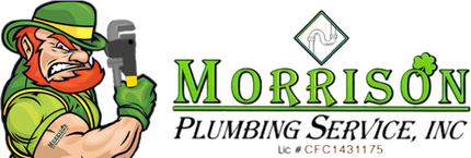 Logo for Morrison Plumbing Service, Inc. featuring a green-clad plumber holding a wrench.