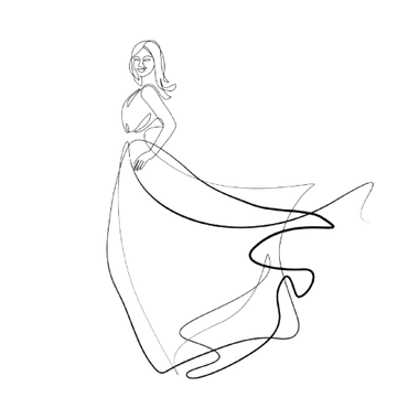 A Continuous Line Drawing of a Woman in a Long Dress — Eternal Weddings & Couture In Woolner, NT