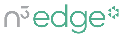 n3 edge N³edge logo in gray and mint green with a geometric icon