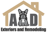 A logo for a company called A & D Exteriors and Remodeling
