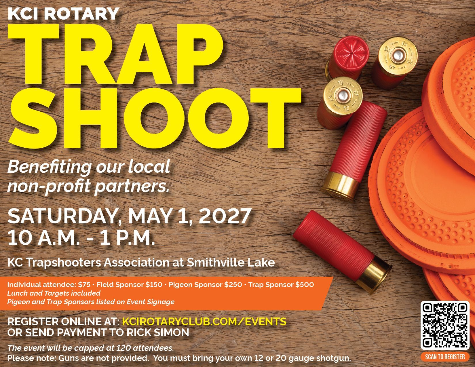 KCI Rotary Trap Shoot Saturday May 1 2027. Register now!