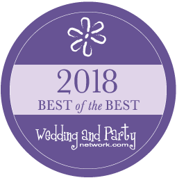 Purple “2018 Best of the Best” Wedding and Party Network award badge