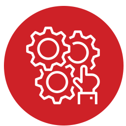 Gear with hand icon