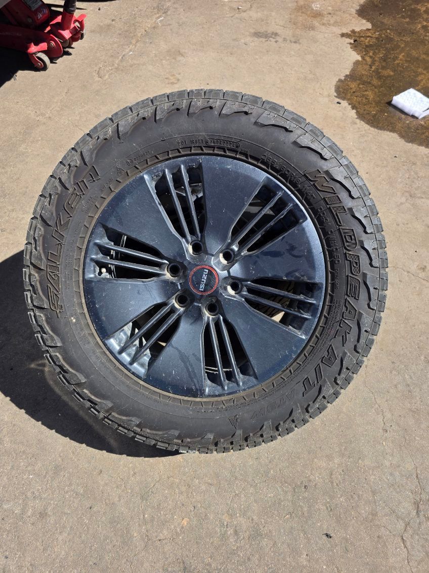 Close-up of a Toyota Wheel with a Goodyear Wrangler Tire on a Vehicle — Goodyear Autocare Bowen in Bowen, QLD