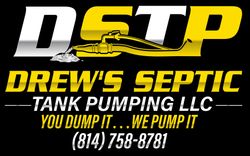 A logo for drew 's septic tank pumping llc