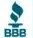 A dark teal Better Business Bureau (BBB) logo consisting of a stylized flame above the letters 