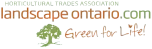 Logo for Landscape Ontario: HORTICULTURAL TRADES ASSOCIATION text above a green tree icon and 