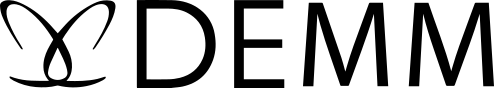 Logo con una farfalla stilizzata e la scritta DEMM.