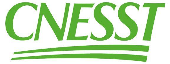 A green cnesst logo on a white background