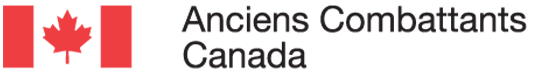 The logo for anciens combattants canada has a maple leaf on it