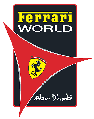 The logo for the ferrari world in abu dhabi