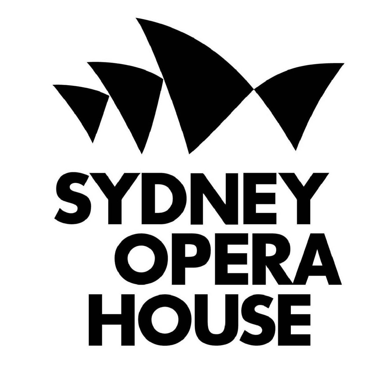 A black and white logo for the sydney opera house.