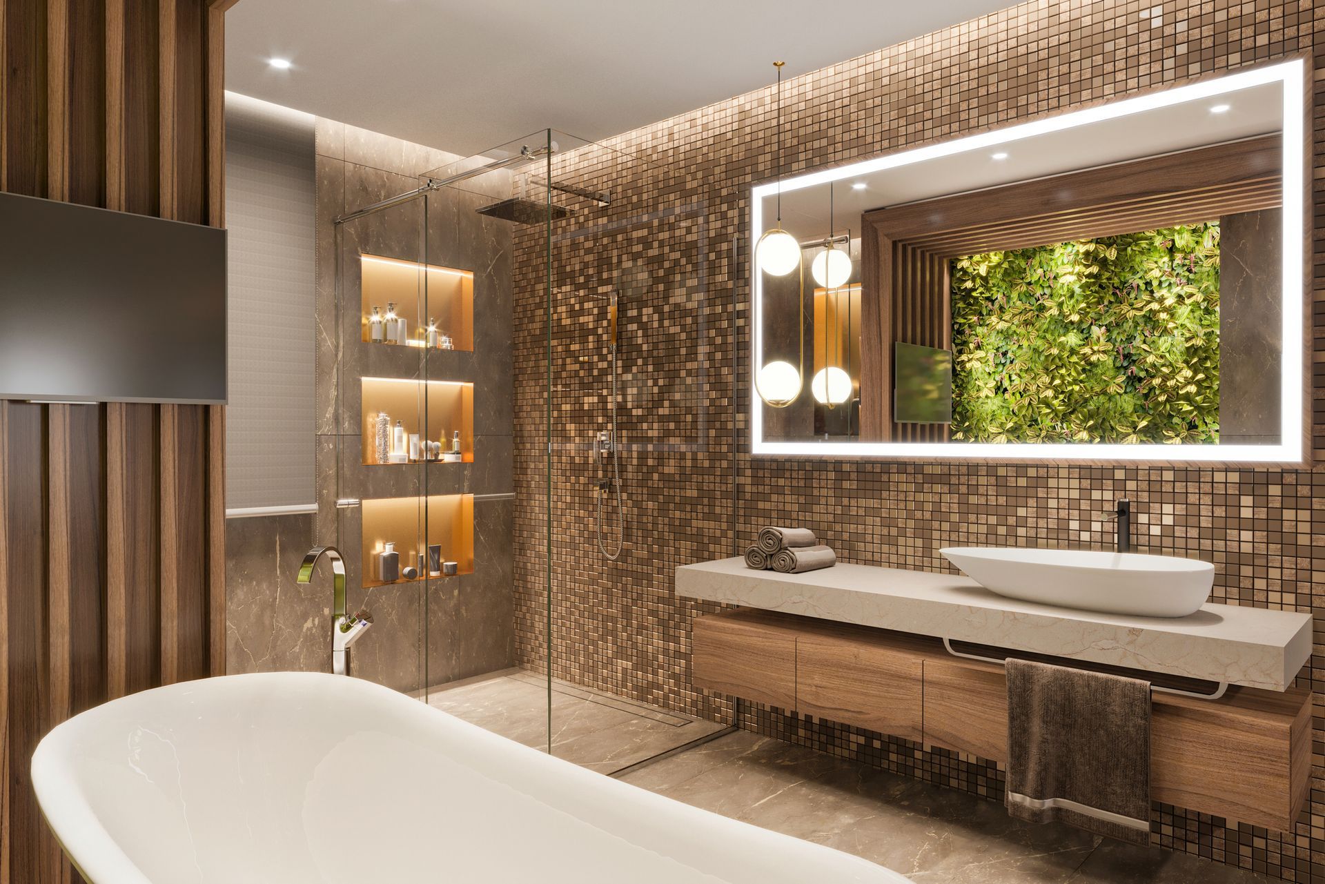 Luxury Apartment Bathroom Interio — Cape Coral, FL — Family Glass and Mirror Inc.