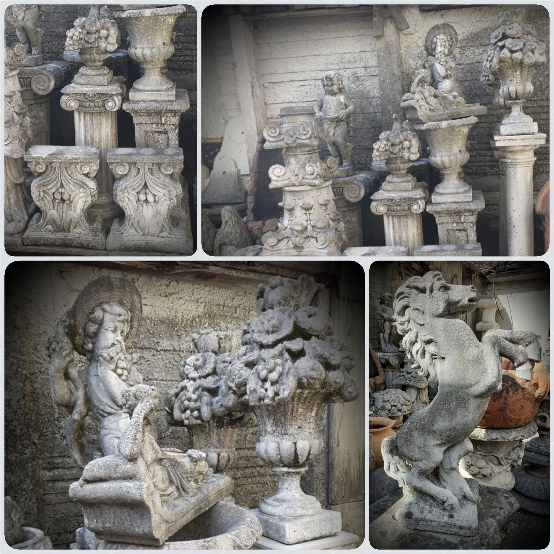 ornamenti in pietra da giardino