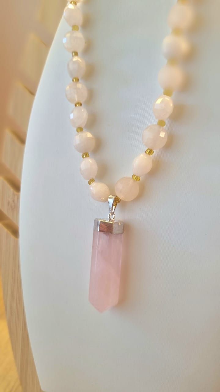 Collar Cuarzo Rosa Amor