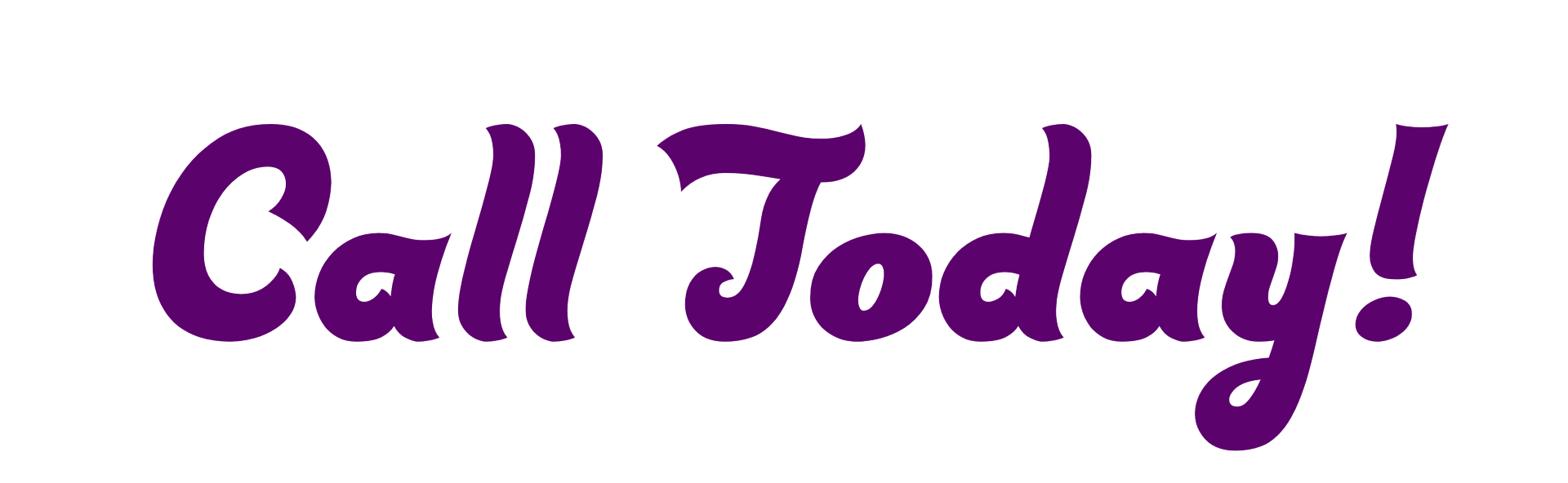 Purple script text reading “Call Today!”