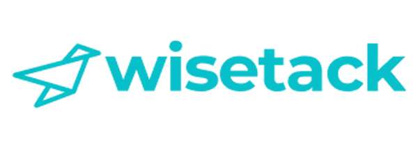 WiseTack logo with a teal paper airplane icon and the word “wisetack” in teal text