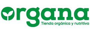 Green "organa" logo with a leaf inside the letter o and the tagline "Tienda orgánica y nutritiva"