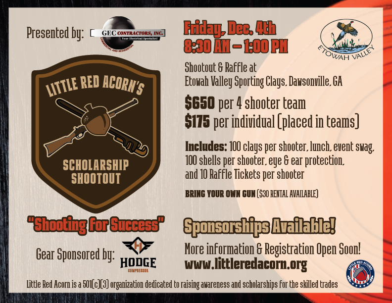Little Red Acorn Scholarship Shootout and clay shooting event in Etowah Valley